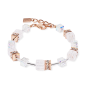 Coeur de Lion - Bracelet Geocube blanc acier rose - Ref 3018/30-1425