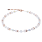 Coeur de Lion - Collier Geocube blanc acier rose - Ref 3018/10-1425
