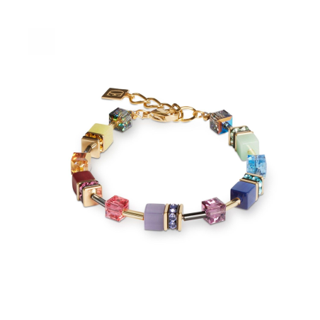 Coeur de Lion - Bracelet Geocube multicolore acier doré - Ref 2838/30-1516