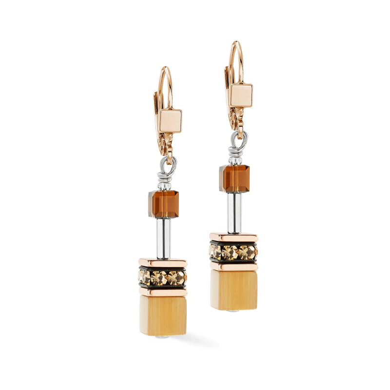 Coeur de Lion - Boucles d'oreilles Geocube Mocha Mousse - Ref 2838/20-1100