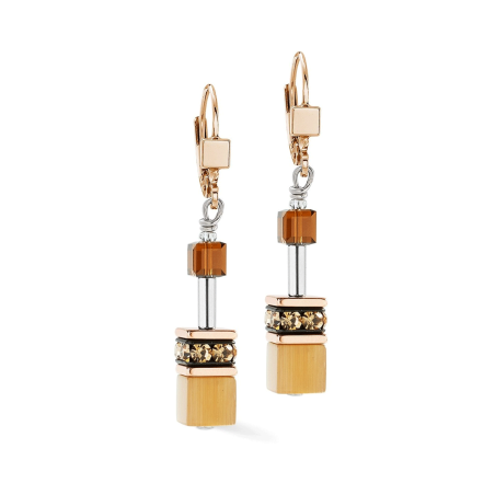 Coeur de Lion - Boucles d'oreilles Geocube Mocha Mousse - Ref 2838/20-1100