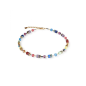 Coeur de Lion - Collier Geocube multicolore acier doré - Ref 2838/10-1516