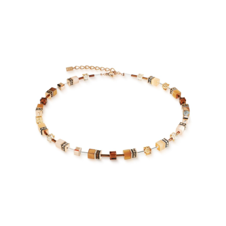 Coeur de Lion - Collier Geocube Mocha Mousse acier doré - Ref 2838/10-1100