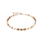 Coeur de Lion - Collier Geocube Mocha Mousse acier doré - Ref 2838/10-1100