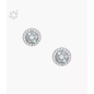 Fossil - Boucles d'oreilles Clous cristal acier blanc - Ref JFS00518040