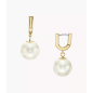 Fossil - Boucles d'oreilles pendantes perles acier doré - Ref JF04730710