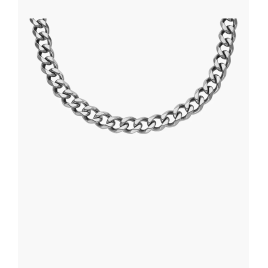 Fossil - Collier chaine acier blanc - Ref JF04614040