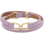 Fossil - Bracelet cuir violet motif lien acier doré - Ref JF04435710