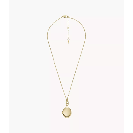 Fossil - Collier acier doré - Ref JF04426710