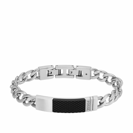 Fossil - Bracelet gourmette acier p noir - Ref JF0441040