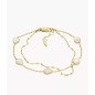 Fossil - Bracelet double chaînes et nacre - Ref JF04317710