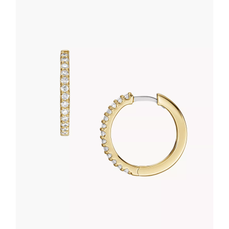 Fossil - Boucles d'oreilles créoles acier doré - Ref JA7215710