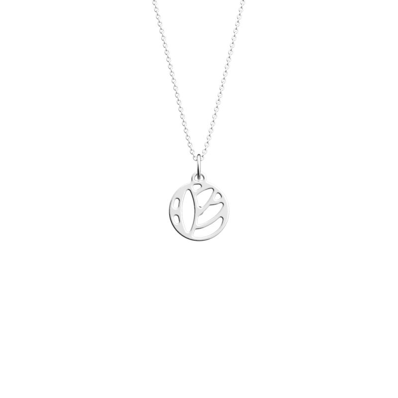 Les Georgettes - Collier lotus acier blanc - Ref 70441781600