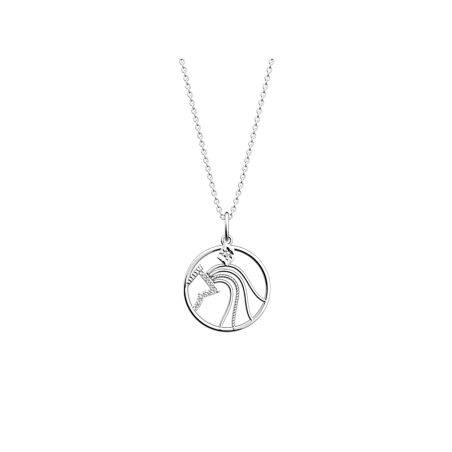 Les Georgettes - Collier Verseau acier blanc - Ref 704413916J1