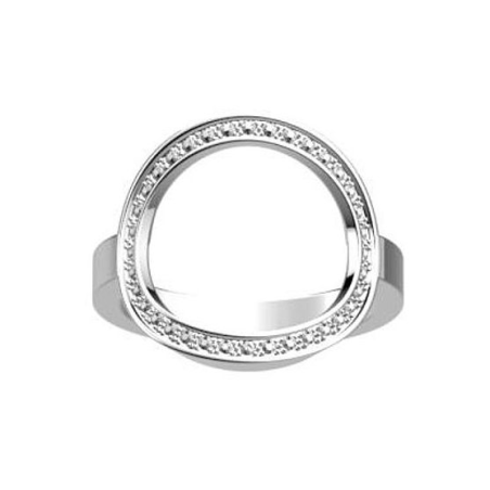 Les Georgettes - Bague cercle argenté 16mm - T52 - Ref 70383561608