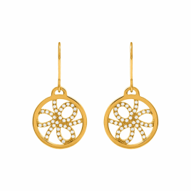 Les Georgettes - Boucles d'oreilles pendantes Pétales argenté 16mm - Ref 70326311908000