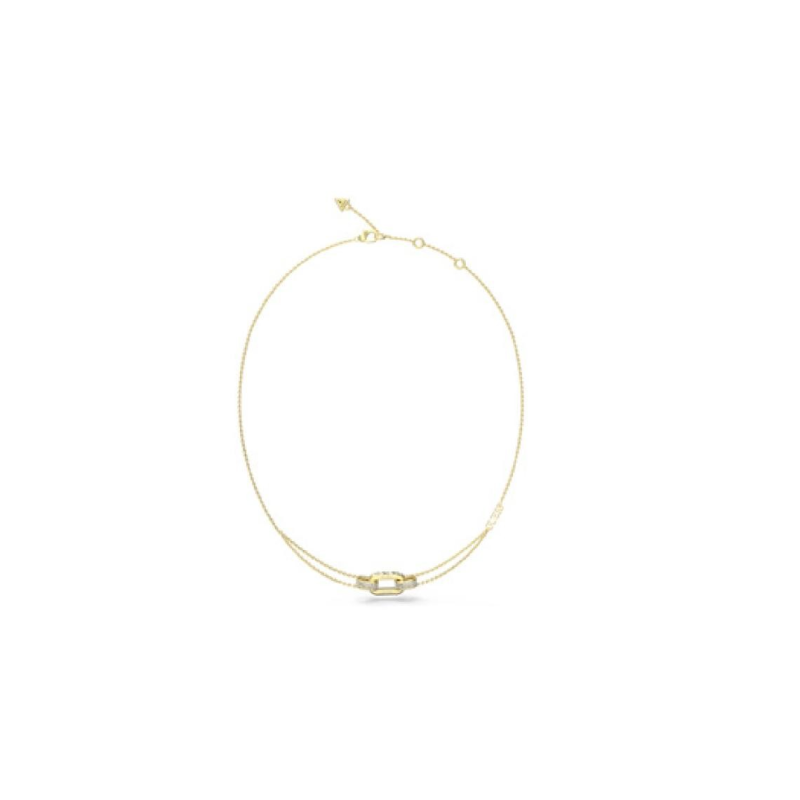 Guess - Collier zirconium cubique acier doré - Ref JUBN04580JWYG