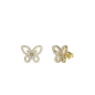 Guess - Boucles d'oreilles papillons acier doré - Ref JUBE05114JWYG