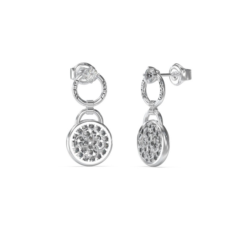 Guess - Boucles d'oreilles pendantes pampilles acier argenté - Ref JUBE03130JWRH