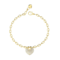 Guess - Bracelet coeur zirconium et acier doré - Ref JUBB05214JWYGS