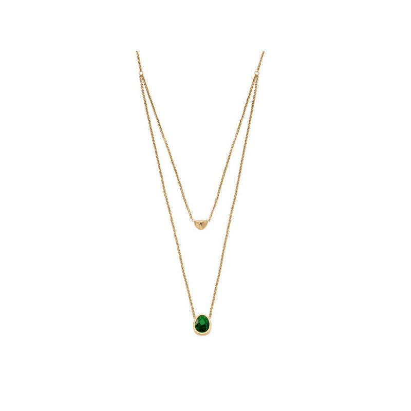 Skagen - Collier double rang acier doré - Ref SKJ1855710