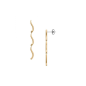 Skagen - Boucles d'oreilles Pendantes vagues acier doré - Ref SKJ1784710