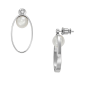 Skagen - Boucles d'oreilles anneaux perles acier argenté - Ref SKJ1606040
