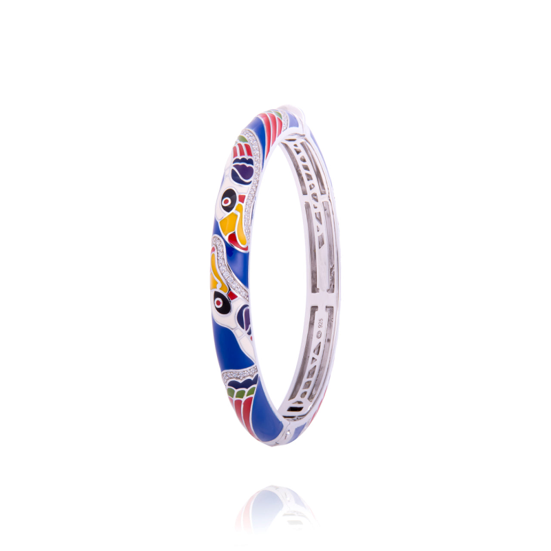 Una Storia - Bracelet jonc Toucan multicolore argent 925/1000 - Ref JO121113