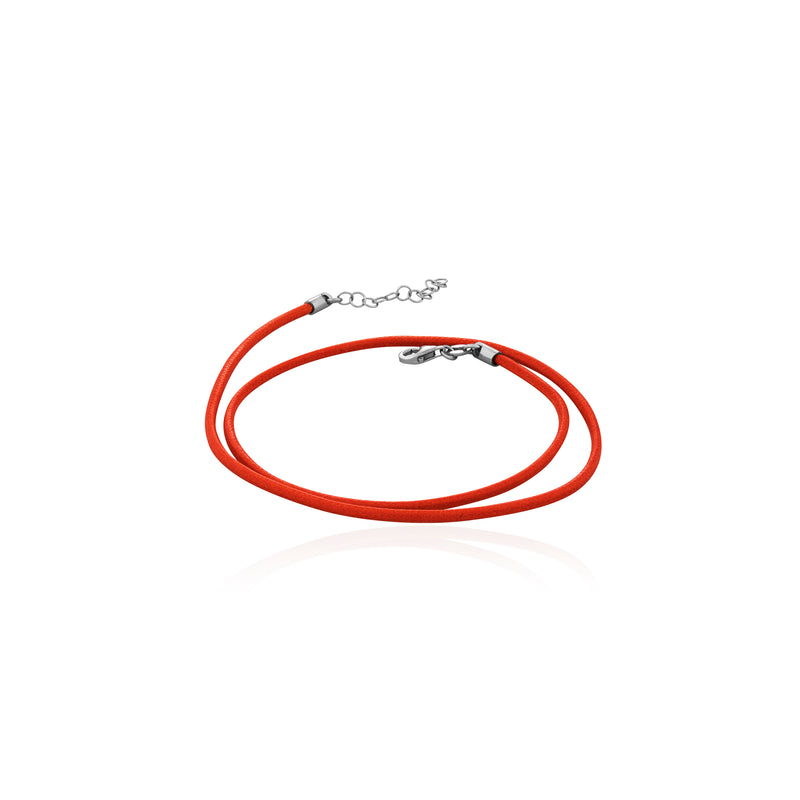 Una Storia - Collier cordon orange fermoir argent 925/1000 - Ref CORCOOR