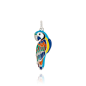 Una Storia - Pendentif Perroquet multicolore, argent 925/1000 et oxydes - Ref BQ121212