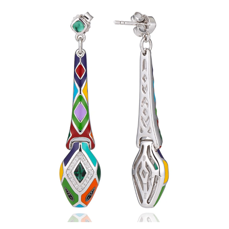 Una Storia - Boucles d'oreilles pendantes  et argent 925/1000 - Ref BO121224