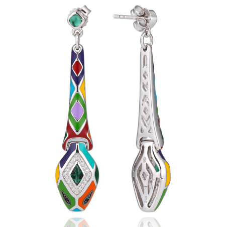 Una Storia - Boucles d'oreilles pendantes  et argent 925/1000 - Ref BO121224