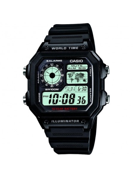 Casio - Montre Homme Sport Technologie - Boîtier et bracelet Résine Noire - Ref AE-1200WH-1AVEF