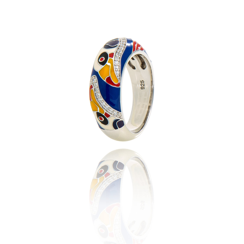 Una Storia - Bague Toucan argent 925/1000 et oxyde - T56 - Ref BG121244