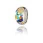 Una Storia - Bague  laque multicolore, argent 925/1000 et oxyde - T56 - Ref BG121218