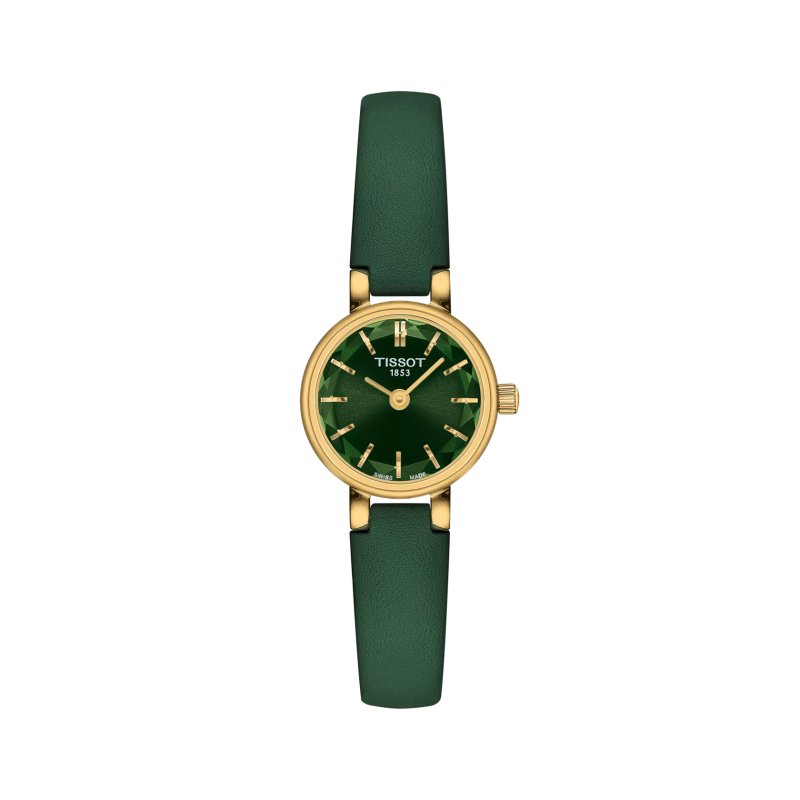 Montre Femme Tissot Lovely vert bracelet cuir - Réf. T1400093609100
