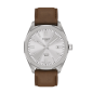 Montre Homme Tissot PRC100 Solar argenté bracelet cuir brun - Réf. T1514221603100
