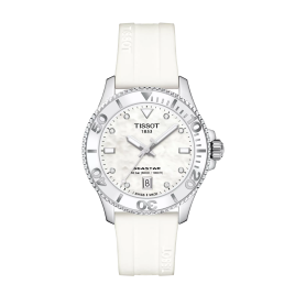 Montre Femme Tissot Seastar 1000 blanc bracelet silicone - Réf. T1202101711600