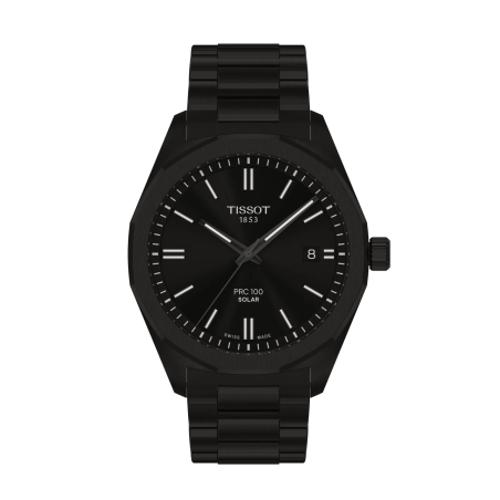 Montre Homme Tissot PRC100 Solar noir bracelet acier - Réf. T1514223305100