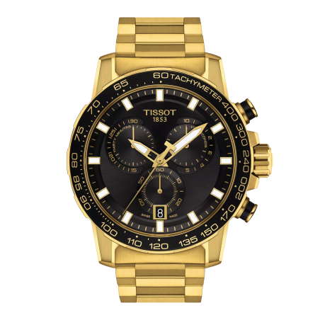 Montre Homme Tissot Super Sport noir bracelet acier PVD - Réf. T1256173305101