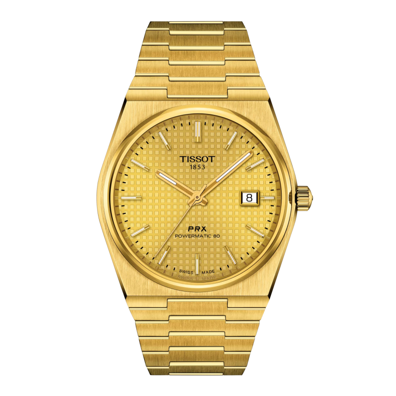 Montre Mixte Tissot PRX automatique champagne bracelet acier - Réf. T1372073302100