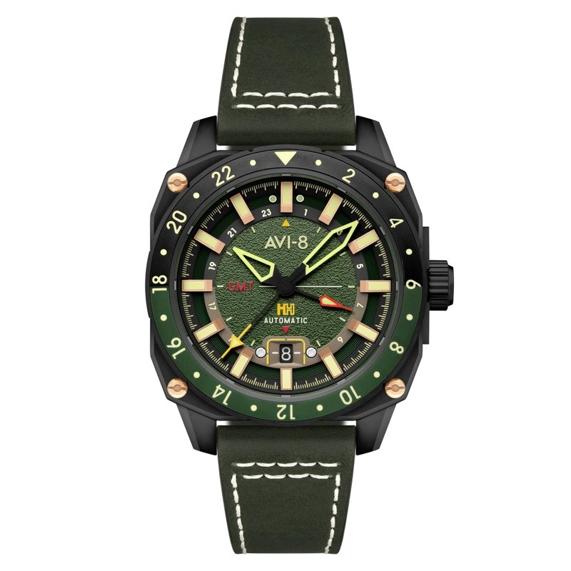 AVI8 - Montre homme Hawker Hunter Atlas GMT Automatic AV-4122-03 AVI8 - Montre homme Hawker Hunter Atlas GMT Automatic AV-4122-03