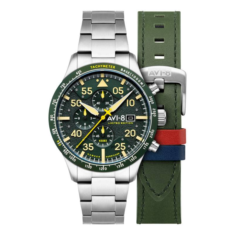 AVI8 - Hawker Hurricane 90Th Anniversary Chronograph Limited Edition Tarmac Green AV-4130-33