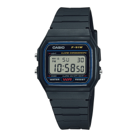 Casio - Montre mixte Alarm Chronograph F-91W-1YEG