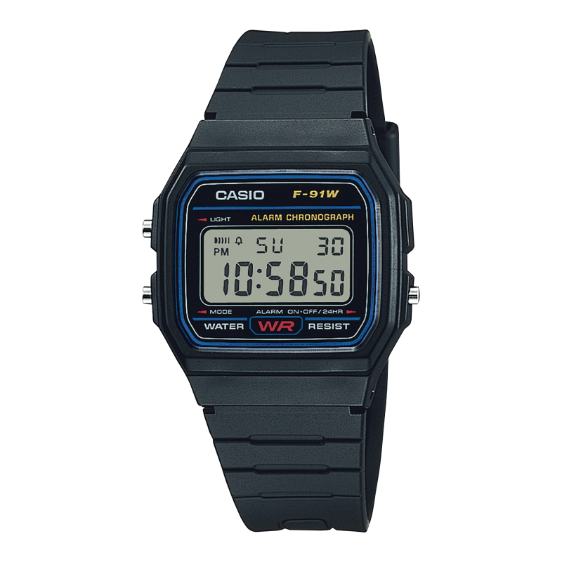 Casio - Montre mixte Alarm Chronograph F-91W-1YEG Casio - Montre mixte Alarm Chronograph F-91W-1YEG