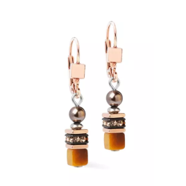 Coeur de Lion - Boucles d'oreilles Princess Earth Glow Rose Gold-Brown 2103/20-1100