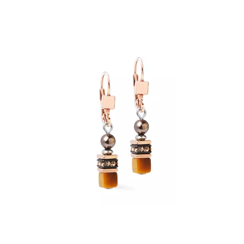 Coeur de Lion - Boucles d'oreilles Princess Earth Glow Rose Gold-Brown 2103/20-1100