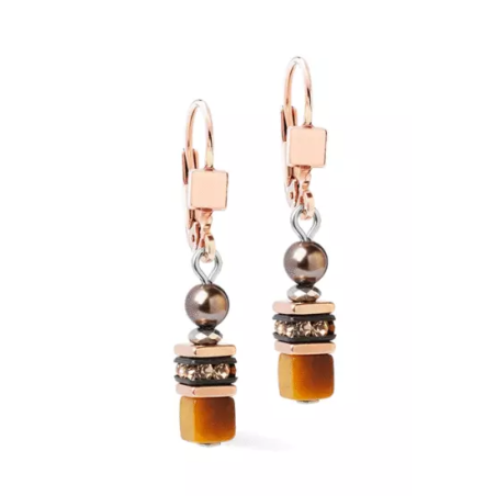 Coeur de Lion - Boucles d'oreilles Princess Earth Glow Rose Gold-Brown 2103/20-1100