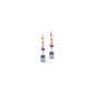Coeur de Lion - Boucles d'oreilles GeoCube Iconic acier bicolore, cristaux violet rose 2838/20-0807