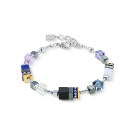 Coeur de Lion - Bracelet Bracelet GeoCube, cristaux Swarovski, sodalite, calcédoine, hématite 3017/30-0708
